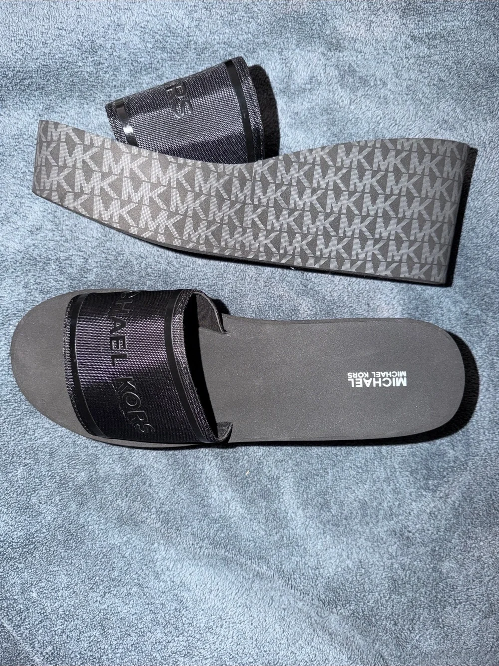 Michael Kors women’s Black Logo Slide Sandals